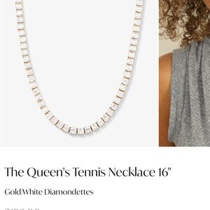 NWT ✅ Melinda Maria queens necklace Gold and White
